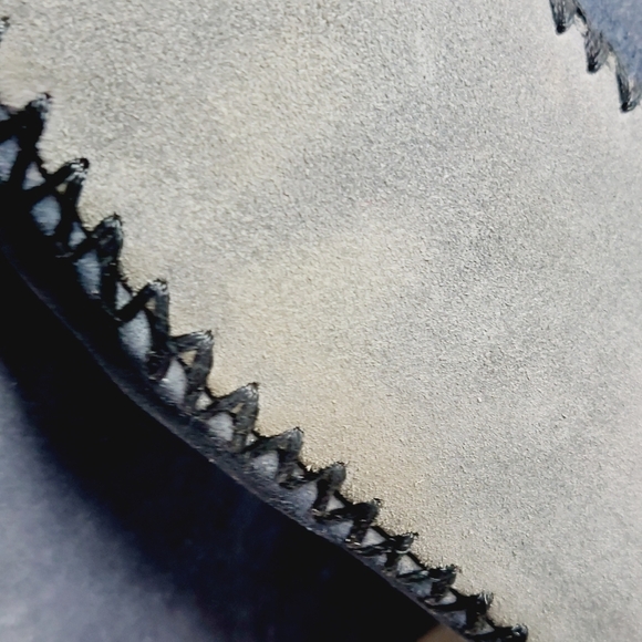 Restricted Blue & Black High Heel Patchwork Wedge Buckle Booties C623 - Picture 12 of 14